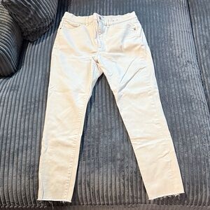 Express Women's High Rise Skinny Jeans in Off-White/Cream